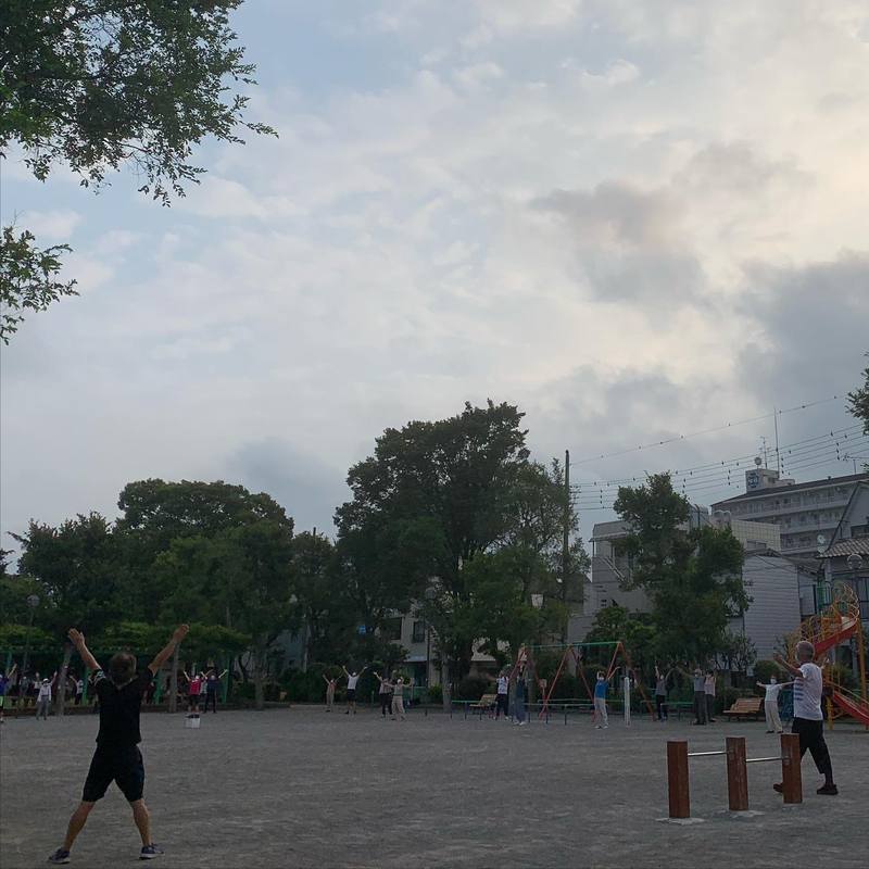 今朝のお花茶屋公園ラジオ体操会ではちょっとしたハプニング 高木信明 タカギノブアキ 選挙ドットコム